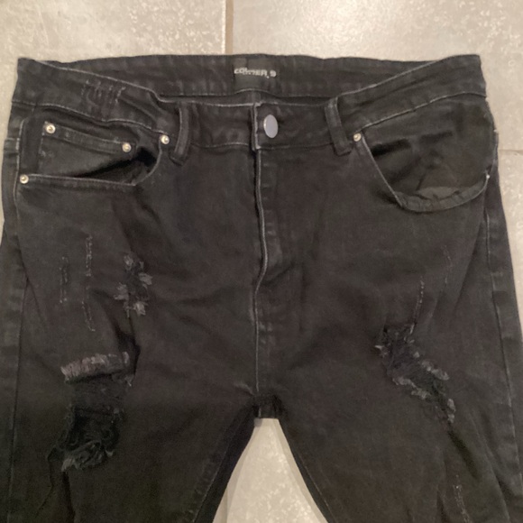 Hip-Hop Style Hot Drill Hole Men's Jeans Personalized Slim Stretch Men's Jeans - Picture 3 of 7